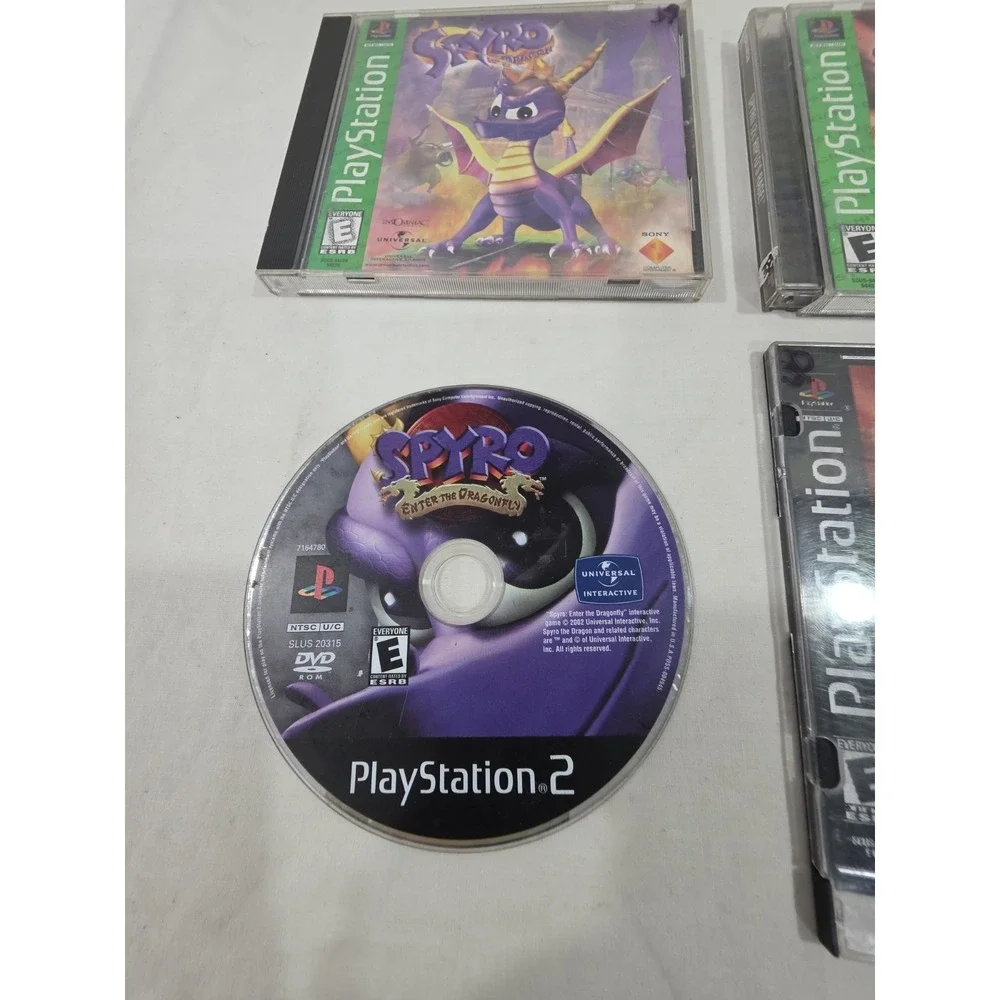 PS1 Lot of 4 Spyro the Dragon, Year of the Dragon Holo Cover Enter The Dragonfly